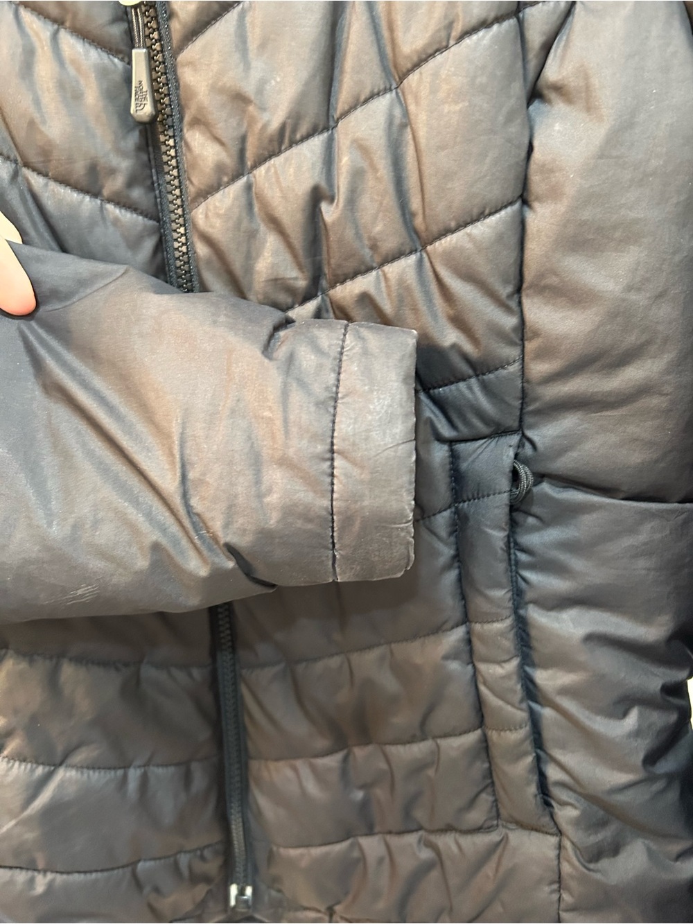 The North Face Quilted Softshell Black Puffer Jacket Womens Sz S Full Zip Casual - Picture 6 of 12